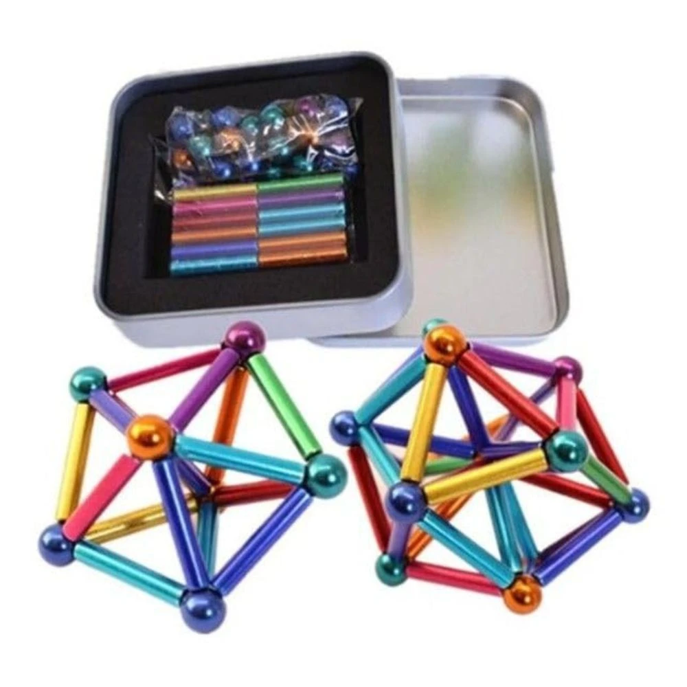 Magnetic Sticks and Balls Building Set - 36 Sticks (27mm) & 27 Balls (8mm) for C