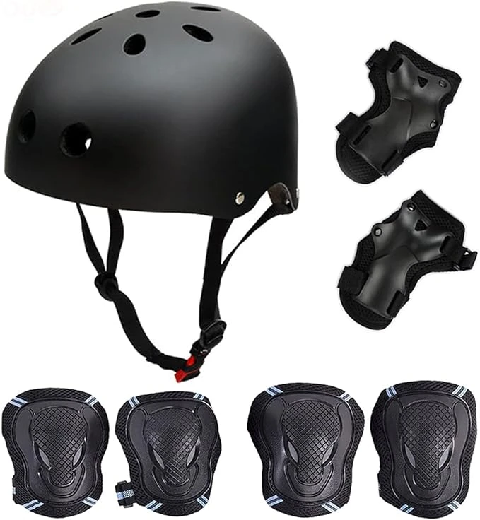 Helmet and Knee SET black