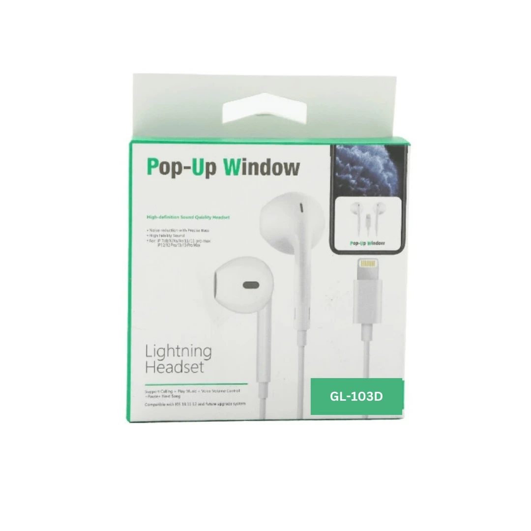 Popup Headphone - High Quality Wired Earphones with Easy Plug-and-Play Connectio